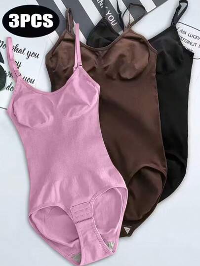 Bộ đồ định hình cơ thể không đường may 3 mảnh, nâng mông và thon gọn eo, tạo đường nét cơ thể thanh lịch