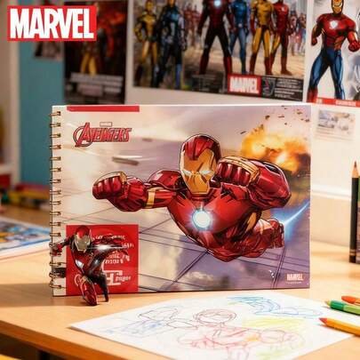 Marvel 1PC  Officially Licensed Avengers  Themed Spiral Notebook Super Hero Character Design Hardcover Writing Pad For Journaling School Office And Sketching Use Ideal Stationery Gift For Fans Students And Collectors