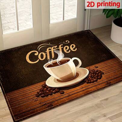 1 tấm thảm trải sàn nhà bếp họa tiết cà phê, chất liệu polyester, có khả năng thoát nước, thích hợp cho nhà bếp, phòng khách, lối vào, ban công, trang trí nhà cửa, chống bám bẩn, quán cà phê, quán bar, kỳ nghỉ, tiệc tùng, phòng ngủ, thảm cho thú cưng, trang trí phòng tắm, trang trí phòng.