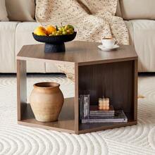 Multifunctional Hexagonal Coffee Table (79 X 69.4 X 40 Cm) – Modern Design, Easy To Assemble For A Variety Of Spaces, Offering Richer Living Solutions - Brown - View 4