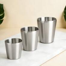 Bình nước giữ nhiệt chân không hai lớp bằng thép không gỉ, dung tích 175ml/260ml/300ml, có thể xếp chồng lên nhau, thích hợp cho tiệc tùng, quán bar, du lịch, cắm trại. - Bạc - Xem 2