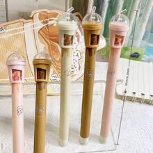 Bút bi hình cốc trà sữa xoay được, mực xanh có thể xóa, ruột bút vặn ra, quà tặng sáng tạo chất lượng cao cho trường học, viết nhật ký, ghi chú. - Nhiều màu - Xem 5