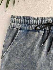 Quần short denim nữ ES TRUS kiểu dáng vintage thoải mái, thời trang đường phố Hàn Quốc Y2K, mùa hè. - Màu xanh hải quân - Xem 3