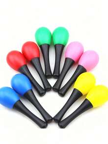3/5/15 Pcs Plastic Music Sand Ball Rattle Grip Training Toy Plastic Egg Shaker, Orff Percussion Instrument, Sand Hammer - Christmas KVT Party, Perfect For Classroom Music Or Playing At Home, Great For Creating Atmosphere And Making Noise. - Multicolor - View 1