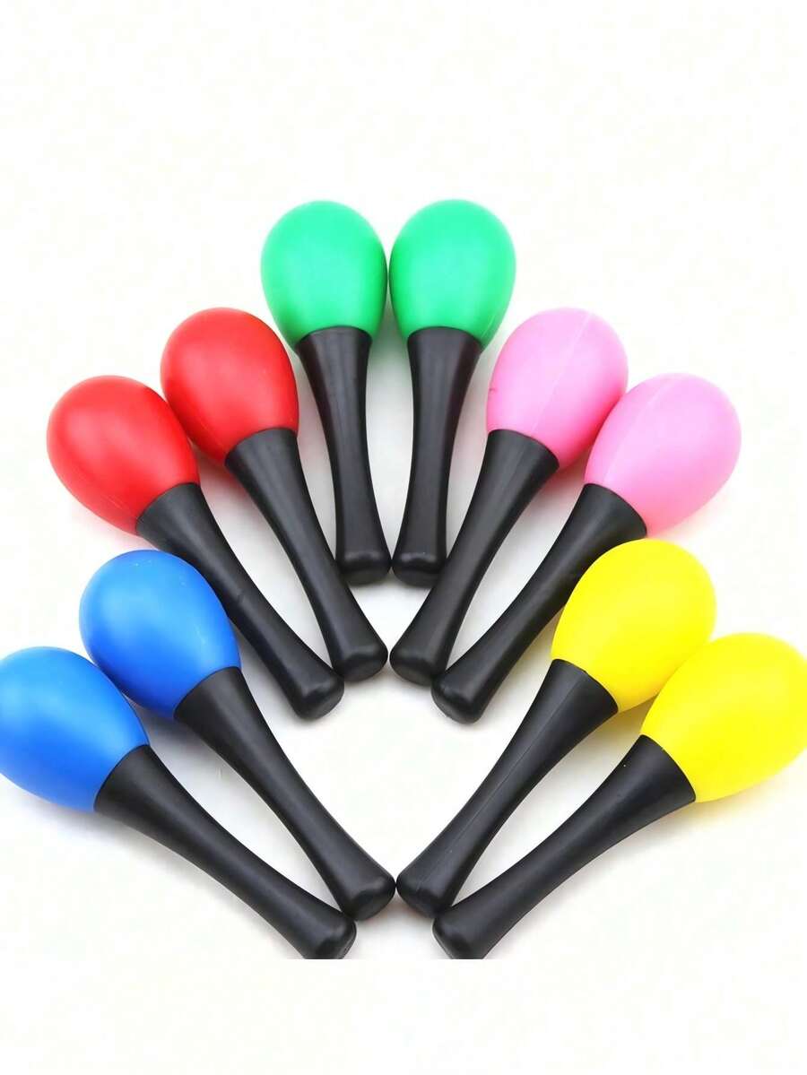 3/5/15 Pcs Plastic Music Sand Ball Rattle Grip Training Toy Plastic Egg Shaker, Orff Percussion Instrument, Sand Hammer - Christmas KVT Party, Perfect For Classroom Music Or Playing At Home, Great For Creating Atmosphere And Making Noise. - Multicolor - View 1