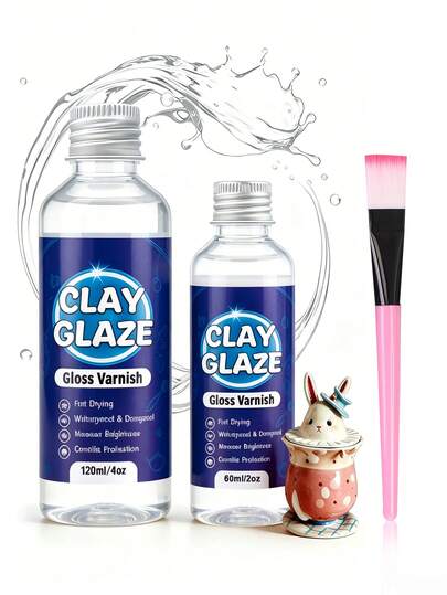 New Aluminum Alloy Lid Air-Dry Clay Glossy Paint, Air-Dry Clay Glaze Suitable For Ceramic And Acrylic Paints, Colorless, High Gloss, Scratch-Resistant, Jewelry Making Sealant