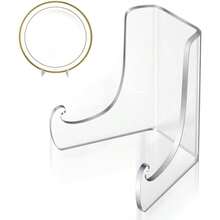 2 Pcs Acrylic Plate Stand, Easels With Deep Support Shelves Card Holder, Photos, Books, Picture Display, Small Picture Stand Home Decor And Tabletop Arrangements (3x 2.6x 2.2 Inch) - Default - View 1