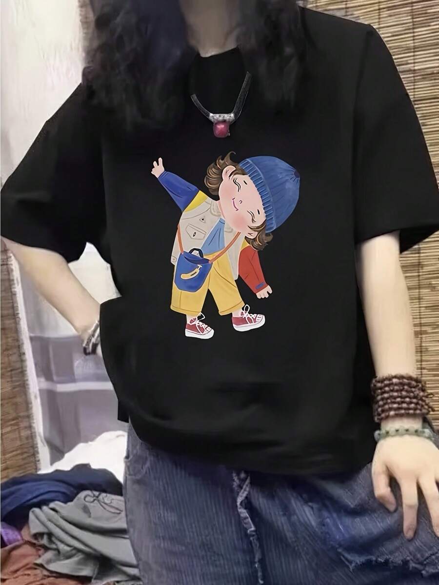 deyin Women T-Shirts - Black - View 1