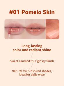 Rom&Nd 1入 3.5g Juicy Lip Tint 01 Pomelo Peel，保濕不乾澀長效橘色唇釉，適合日常工作約會，清透玻璃唇妝唇部化妝品 - 這果汁唇釉 01 柚子皮 - 查看 2