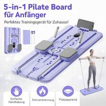 Agilithor 5-In-1 Pilates Sculpting System | Smart Timer, Phone Stand, Foldable Home Workout Gear - Purple - View 6