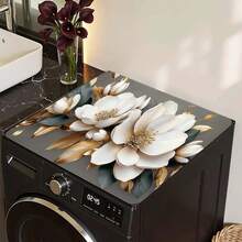 1pc Magnolia Flower Printed Kitchen Cabinet Dish Drying Mat, Super Absorbent, Hides Stains, Rubber Backed Multi-Purpose Pad For Countertops, Coffee Makers, Dish Racks, Washing Machines, Espresso Machines - HL XYJ 324 - View 2