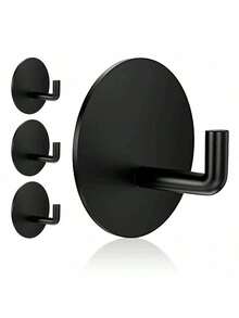 2/4 piezas Ganchos de pared adhesivos de acero inoxidable resistentes al agua y de alta resistencia - Instalación fácil para esponjas de baño, toallas, ropa y batas de baño - Diseño moderno y elegante, ganchos prácticos - Multicolor - Ver 5