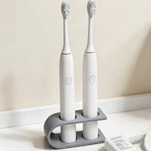1 pieza Soporte para cepillo de dientes de baño para bebé, base antideslizante de doble compartimento, organizador de cepillo de dientes eléctrico, blanco minimalista de alta calidad, impermeable y fácil de limpiar, organizador esencial para mamás ocupadas - Multicolor - Ver 3