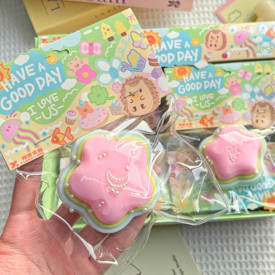 1个超柔软多巴胺星形挤压玩具，减压挤压玩具，慢回弹挤压玩具，适合办公室减压、派对礼品、生日礼物、家居礼品，精致的挤压玩具，送给朋友的礼物 - 彩色 - 查看 1
