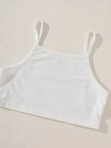 Bộ đồ 3 món cho bé gái tuổi teen mùa xuân/hè: Áo vest cổ bẻ có túi + Áo hai dây + Quần ống rộng cạp cao, phong cách tối giản. - Màu Khaki - Xem 8