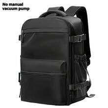 Sac à dos de compression sous vide - Nylon, rangement multi-poches, convient pour les voyages, la randonnée, le camping et les déplacements professionnels, design gain de place, pompe intégrée, organisateur de voyage essentiel, équipement de voyage compact, fermeture éclair, sac à dos de voyage, sac de voyage, sac de voyage, sac polochon, grand sac de voyage organisateur, accessoires de croisière, accessoires de vacances pour hommes et femmes - Noir - Voir 11