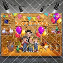   Cartoon La Granja De Zenón Backdrop Kids 1st Birthday Party Decor Green Grass Farm Baby Shower Banner Poster Photo Studio - K Style - View 12