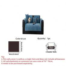 SANMOSPIN 1pc Solid Color Waterproof Sofa Cover, Leather Label Design, Anti-Slip Backing, Pet-Friendly Non-Shedding Sofa Protector, Suitable For Bedroom, Living Room, Office Home Decor, Fits Single, Loveseat, 3-Seater, 4-Seater And Sectional Sofas - Multicolor - View 19