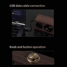 Altavoz multimedia Lenovo C02, apariencia de madera retro, conexión dual Bluetooth y con cable, graves mejorados, compatible con computadora - Ver 4