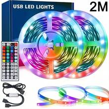 Easy Operation LED Strip Light With 44 Key Remote Control, SMD 5050 RGB Light Beads, Self-Adhesive Back Tape For Easy Installation, Adjustable Brightness & Color, Multiple DIY Lighting Modes, Flexible Atmosphere Lamp For Bedroom, TV Background, Living Room, Party & Home Decoration, Ideal For Household Users, Adults And Indoor Decor Enthusiasts - ánh sáng đa sắc - Xem 14