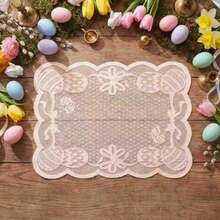 Artoid Mode Pink Eggs Lace Easter Placemats Set Of 4 12x18 Inch Table Mats For Wedding Anniversary Party Dining Table Decoration - Hồng - Xem 1