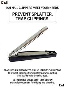 KAI Stainless Steel Nail Clipper With Dust-Proof Design Storage Box, Professional Nail & Toe Trimmer Tool, Portable Travel & Home Use, Sharp & Durable, Perfect Unisex Gift - Silver - View 4