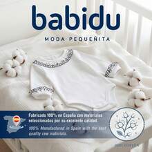 KIWI BABIDU | Baby Bodysuit Long Sleeve 100% Cotton Batiste Collar With Lace Trim, Newborn Baby Bodysuit Soft Hypoallergenic And Breathable Fabric, Unisex Baby Clothes For Boys And Girls, First Outfit, For Everyday Use - Marino - View 4
