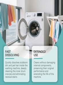Washing Machine Cleaner Tablets, Suitable For Top-Loading And Front-Loading Washers, Removes Odor, Hard Water Stains, Limescale, Soap Scum And Lint, Leaves A Fresh Scent, Suitable For High-Efficiency Washers, Easy To Use, Essential Laundry, Cost-Effective, Landlord Recommended, Lemon Fresh Fragrance, Monthly Maintenance, Move-In Ready, Rental Approved, Laundry Hack, Effective Cleaning - Multicolor - View 3