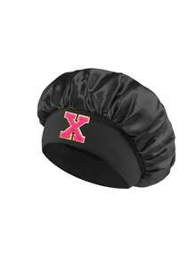 1 Piece Boys Girls Black Satin Bonnet Kids' Black Silky Sleep Cap For Hair Protection Soft Nighttime Headwear For School, Sleepovers & Travel Aged 3-16Y - Black - View 9
