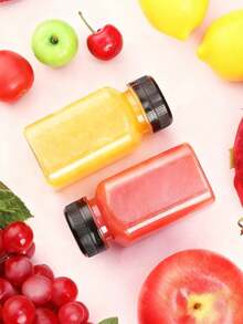1/5/9/8/6/1 Chai nhựa đựng nước ép, chai nước rỗng 4oz có nắp đen, nhãn dán, chai nước tái sử dụng, hộp đựng đồ uống trong suốt, dùng cho nước ép, sinh tố, đồ uống. - Xem 2