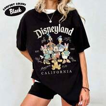 Disney Comfort Color Vintage Disneyland California Shirt,  And Friends Signature Tee, Disney Trip Family Shirt, DisneyFamily Vacation Shirt - màu đen - Xem 1