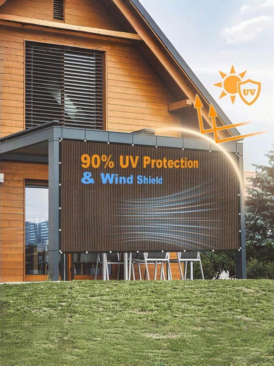 1 pieza Red de sombra resistente a los desgarros, con bordes reforzados, tela de sombreado solar, red de aislamiento térmico de alta densidad, protección solar y anti-nieve, adecuada para balcón, patio, campamento de autocaravana, decoración de valla de privacidad