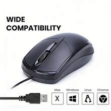 Wired Computer Mouse, USB Optical Mouse For Gaming, Office, Home & Business – Black Ergonomic Design Compatible With Laptop, PC, Desktop, Notebook - Xem 2