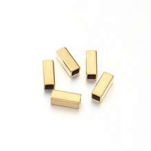 5/10pcs Stainless Steel Square Spacer Beads, Gold Square Tube Bracelet Charms, Rectangular Versatile Beads, Handmade DIY Jewelry Making Accessories - Straight Tube Beads - View 31