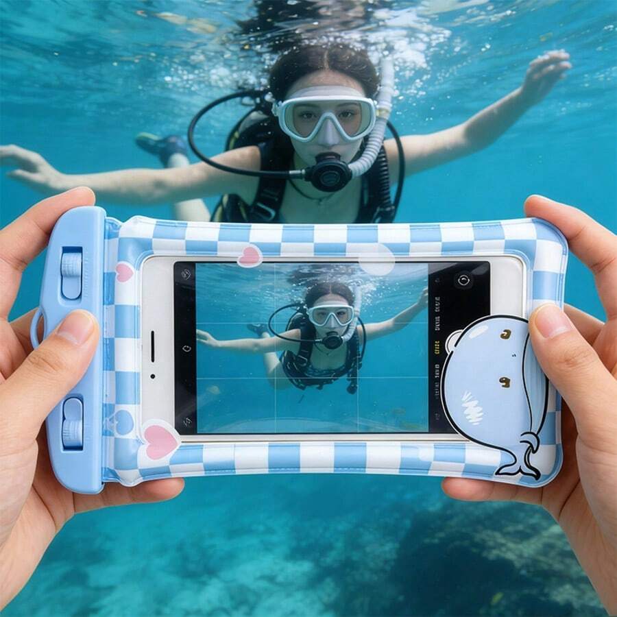 Husă de telefon impermeabilă, husă transparentă impermeabilă pentru telefon, geantă de telefon impermeabilă casual, potrivită pentru înot, rafting, vacanță, plajă, sport, rechizite de studiu, înot în interior toamna/iarna, esențiale de călătorie, geantă sport de vacanță, potrivită pentru sport și fitness, geantă de călătorie cu capacitate mare, unisex, potrivită pentru vacanță, înot, plajă