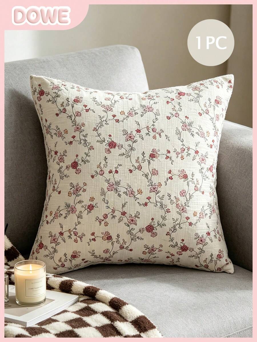 1pc, 100% Polyester, Bohemian Style, Textured Crinkle, Decorative Pillow Cover With Invisible Zipper, No Filling, Suitable For Living Room, Dining Room And Bedroom Decor, Soft And Comfortable, Minimalist Style - Multicolor - View 1