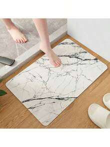 1pc Marble Pattern Bathroom Mat, Absorbent Non-Slip Toilet Mat, Shower Mat, Suitable For Bathroom, Kitchen, Hallway, Multiple Colors And Sizes Available - Multicolor - View 7