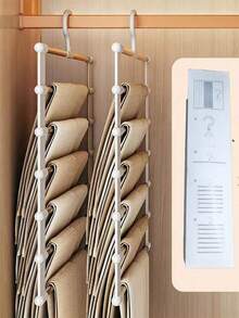 1/2pcs Closet Storage Organizer, 7-Tier Stepped Pants Rack Set, Aluminum Alloy + Foldable Anti-Slip Design, Space-Saving Closet Organizer, Essential For Dorm Girls / Home Organization Of Scarves And Jeans, Wrinkle-Free Long Pants Hanging, Easily Expand Closet Capacity, Convenient And Worry-Free Access - Multicolor - View 13