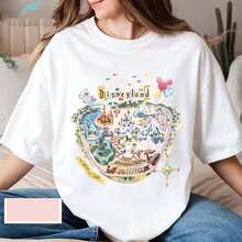 Loose Oversize  Disneyland Est. 1955 Shirt, California Disney Park Tee, Classic Disneyland Design, Retro 90s Vintage Style, Perfect For Disney Lovers - 白色 - 查看 1