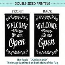 2D Flat, 2D Flat 12x18 Inch Garden With Welcome Open Text Pattern, Outdoor Yard Holiday Yard And House Decoration, Farmhouse Style Yard And Home Decor, All-Season Garden Decoration To Enhance Festive Atmosphere - Only, 2D Flat - garden flag - 查看 6