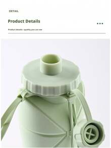 1PC 800ML Multi-Color Solid Cylindrical Silicone Foldable Leakproof Portable Sports Water Bottle Casual Outdoor Minimalist Style - 800ml--灰 - 查看 4