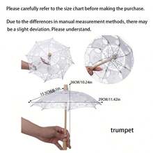 1pc/Set Mini Lace Umbrella, Wedding Photography Prop, Solid Color Lace Woven Dance Umbrella, Palace Style Decorative Umbrella - Multicolor - View 11