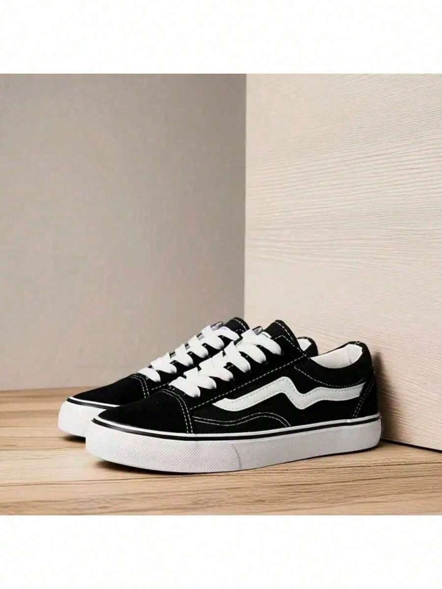 Traditional Old School Sneakers For Men And Women, Comfortable, Ships In 24 Hours! Casual - 黑與白 - 查看 1