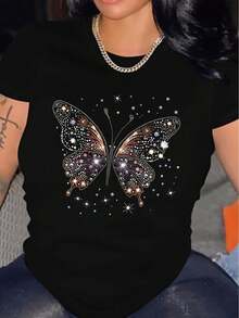 Dam-T-shirts - Svart - Visa 2