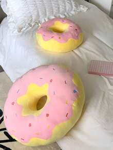 Cuscino decorativo a forma di ciambella rosa 30cm/40cm, stampa digitale 3D, morbido e confortevole, cuscino divertente a forma di cibo, leggero, adatto per divano, sedia, pavimento - Multicolore - Visualizzare 4