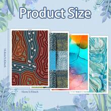 1 Sheet Of 5.82*3.93 Inch Indigenous Dotted / Leopard Print / Ink Wash / Flowing Sand Stone Pattern Transfer Paper, Suitable For DIY Artistic Jewelry Earring Making With Special Polymer Clay - Multicolor - View 2