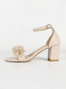 Giày sandal nữ quai ngang đế dày, họa tiết hoa lưới, kiểu dáng ngọt ngào, màu mơ, chất liệu da, mũi tròn, cổ thấp, quai ngang đế dày, thích hợp cho mùa hè. - Màu be - Xem 6