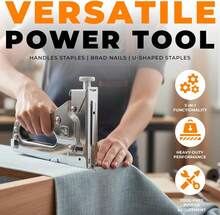 3-In-1 Heavy Duty Staple Gun & 600 Staple Selection Pack - Professional Set With Multiple Usage As Staple For Craft, DIY, Teachers, Upholstery Work, Wood - A - View 3