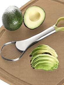 1pc Stainless Steel Avocado Slicer, Cutter And Pitter - Multifunctional Manual Kitchen Tool, Easily Handle Avocado Without Electricity, Durable Stainless Steel Blades For Slicing, Pitting And Peeling - Multicolor - View 4