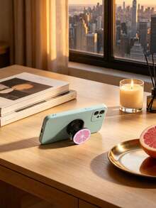 1 cái kẹp và giá đỡ điện thoại hình quả chanh, giá đỡ dán có thể mở rộng, thiết kế độc đáo - Nhiều màu - Xem 3